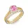 Ékszerpalota eljegyzési gyűrű 0.7ct pink zafírral BRK287 sárga arany