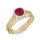 Ékszerpalota eljegyzési gyűrű 0.7ct rubinnal BRK287 sárga arany