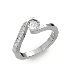   Ékszerpalota eljegyzési gyűrű 0,4ct gyémánttal BRK289 fehér arany