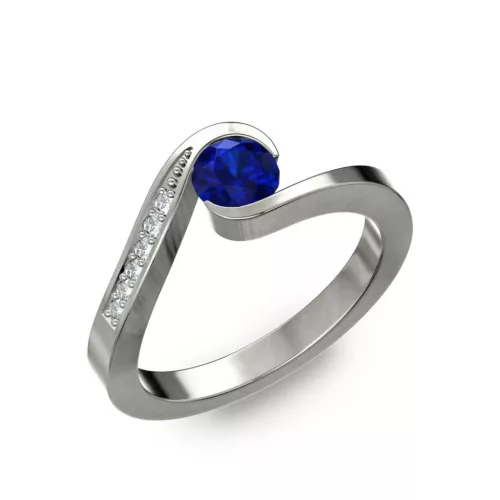 Ékszerpalota eljegyzési gyűrű 0,4ct kék diffusion zafírral BRK289 fehér arany