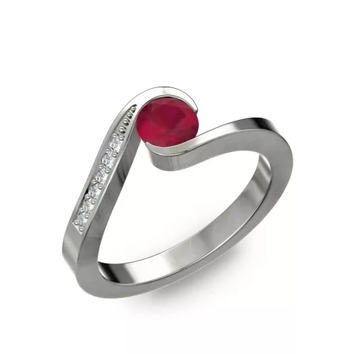 Ékszerpalota eljegyzési gyűrű 0,4ct rubinnal BRK289 fehér arany