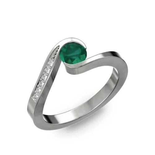 Ékszerpalota eljegyzési gyűrű 0,4ct smaragddal BRK289 fehér arany