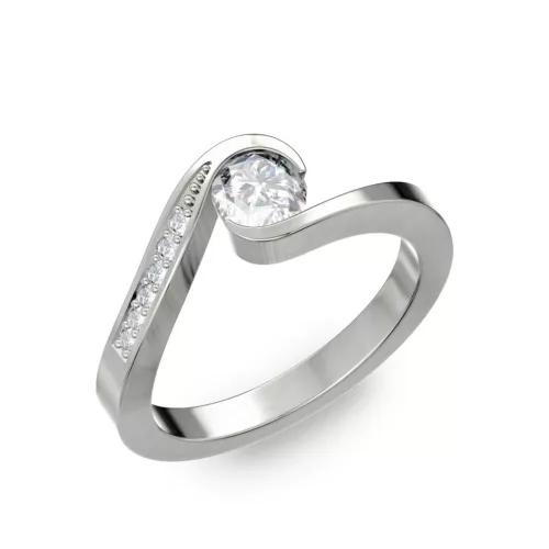 Ékszerpalota eljegyzési gyűrű 0,4ct gyémánttal BRK289 platina