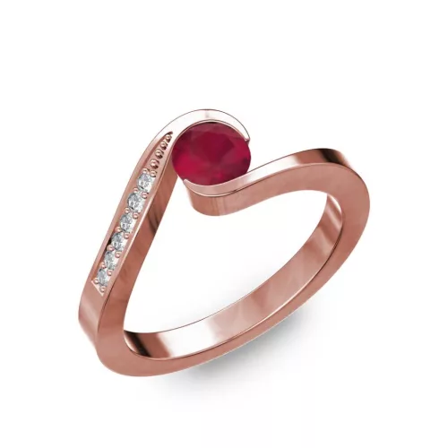 Ékszerpalota eljegyzési gyűrű 0,4ct rubinnal BRK289 rozé arany