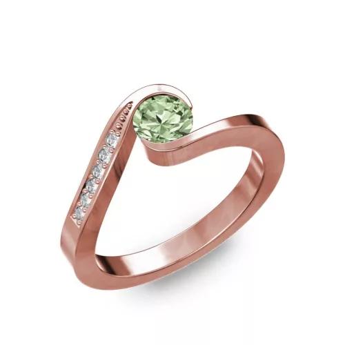 Ékszerpalota eljegyzési gyűrű 0,4ct zöld gyémánttal BRK289 rozé arany