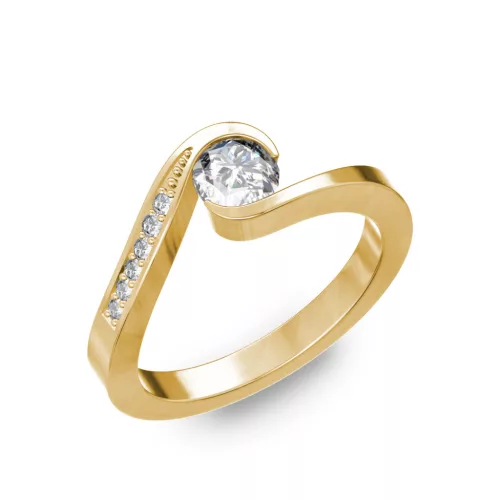 Ékszerpalota eljegyzési gyűrű 0,4ct H/VS gyémánttal BRK289 sárga arany