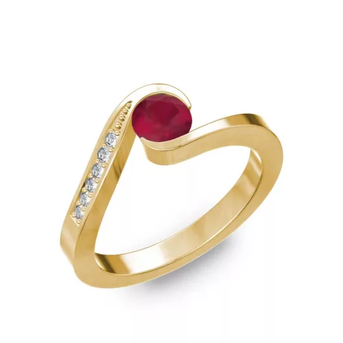 Ékszerpalota eljegyzési gyűrű 0,4ct rubinnal BRK289 sárga arany