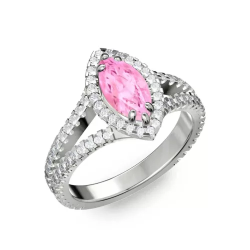 Ékszerpalota eljegyzési gyűrű 0,6ct pink márkiz zafírral BRK290 fehér arany