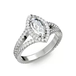   Ékszerpalota eljegyzési gyűrű 0,7ct márkiz gyémánttal BRK290 platina