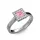 Ékszerpalota eljegyzési gyűrű 0,4ct pink princess zafírral BRK292 fehér arany