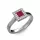 Ékszerpalota eljegyzési gyűrű 0,4ct princess rubinnal BRK292 fehér arany