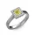 Ékszerpalota eljegyzési gyűrű 0,4ct sárga princess gyémánttal BRK292 fehér arany