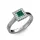 Ékszerpalota eljegyzési gyűrű 0,4ct princess smaragddal BRK292 fehér arany
