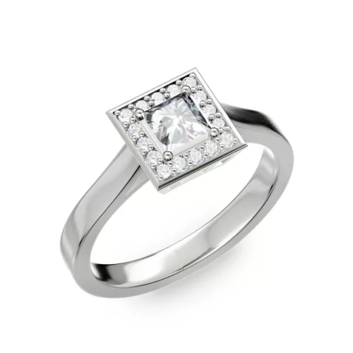 Ékszerpalota eljegyzési gyűrű 0,4ct princess gyémánttal BRK292 platina