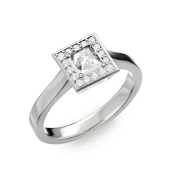   Ékszerpalota eljegyzési gyűrű 0,4ct princess gyémánttal BRK292 platina