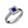 Ékszerpalota eljegyzési gyűrű 0,4ct kék princess zafírral BRK292 platina