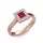 Ékszerpalota eljegyzési gyűrű 0,4ct princess rubinnal BRK292 rozé arany