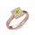 Ékszerpalota eljegyzési gyűrű 0,4ct sárga princess gyémánttal BRK292 rozé arany