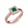 Ékszerpalota eljegyzési gyűrű 0,4ct princess smaragddal BRK292 rozé arany