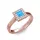 Ékszerpalota eljegyzési gyűrű 0,4ct kék princess topázzal BRK292 rozé arany