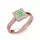 Ékszerpalota eljegyzési gyűrű 0,4ct zöld princess gyémánttal BRK292 rozé arany