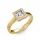 Ékszerpalota eljegyzési gyűrű 0,4ct H/SI princess gyémánttal BRK292 sárga arany