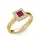 Ékszerpalota eljegyzési gyűrű 0,4ct princess rubinnal BRK292 sárga arany