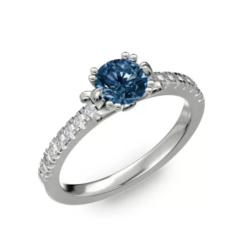 Ékszerpalota eljegyzési gyűrű 0.8ct kék gyémánttal BRK298 fehér arany