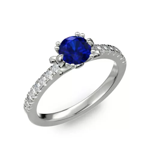 Ékszerpalota eljegyzési gyűrű 0.8ct kék diffusion zafírral BRK298 fehér arany