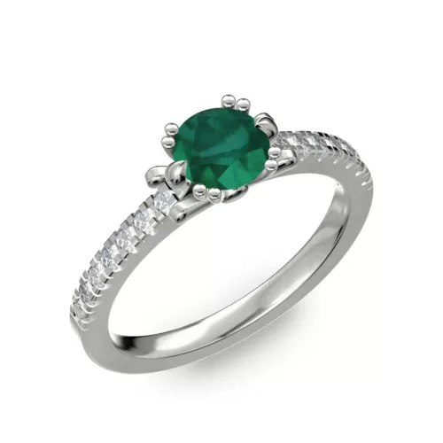 Ékszerpalota eljegyzési gyűrű 0.8ct smaragddal BRK298 fehér arany