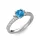 Ékszerpalota eljegyzési gyűrű 0.8ct kék topázzal BRK298 fehér arany