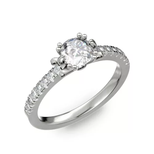 Ékszerpalota eljegyzési gyűrű 0.8ct H/SI gyémánttal BRK298 platina
