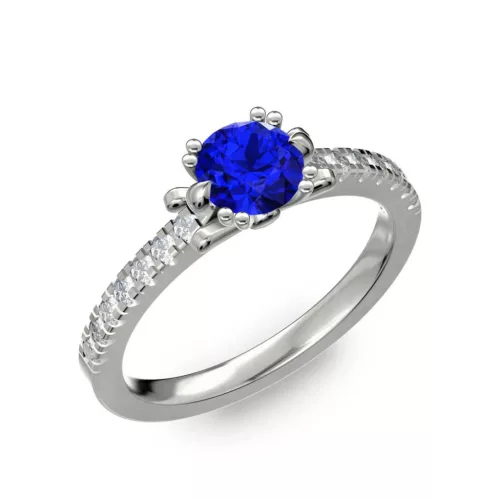 Ékszerpalota eljegyzési gyűrű 0.8ct kék zafírral BRK298 platina
