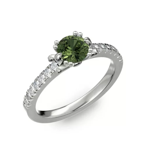 Ékszerpalota eljegyzési gyűrű 0.8ct zöld zafírral BRK298 platina