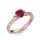 Ékszerpalota eljegyzési gyűrű 0.8ct rubinnal BRK298 rozé arany