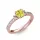 Ékszerpalota eljegyzési gyűrű 0.8ct sárga gyémánttal BRK298 rozé arany