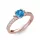Ékszerpalota eljegyzési gyűrű 0.8ct kék topázzal BRK298 rozé arany