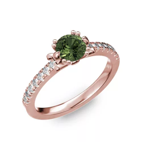 Ékszerpalota eljegyzési gyűrű 0.8ct zöld zafírral BRK298 rozé arany