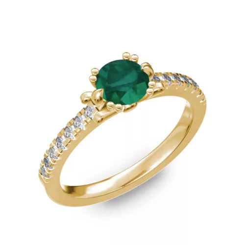 Ékszerpalota eljegyzési gyűrű 0.8ct smaragddal BRK298 sárga arany
