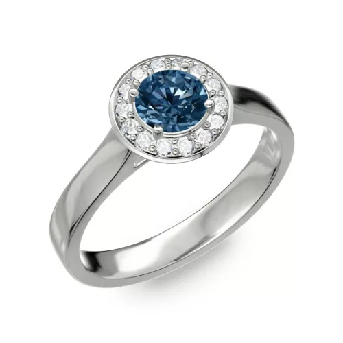 Ékszerpalota eljegyzési gyűrű 0.5ct kék gyémánttal BRK299 fehér arany
