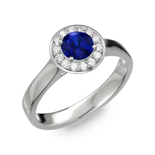 Ékszerpalota eljegyzési gyűrű 0.5ct kék diffusion zafírral BRK299 fehér arany