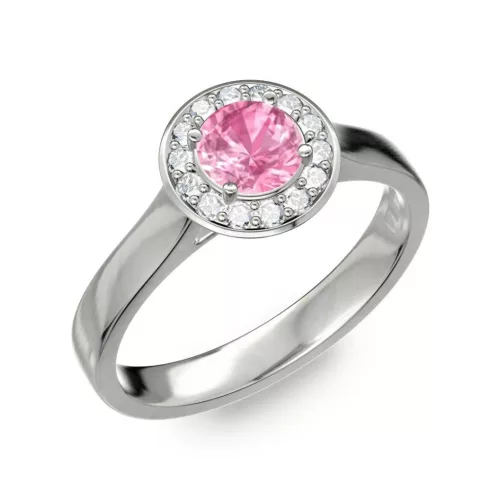 Ékszerpalota eljegyzési gyűrű 0.5ct pink zafírral BRK299 fehér arany