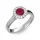 Ékszerpalota eljegyzési gyűrű 0.5ct rubinnal BRK299 fehér arany