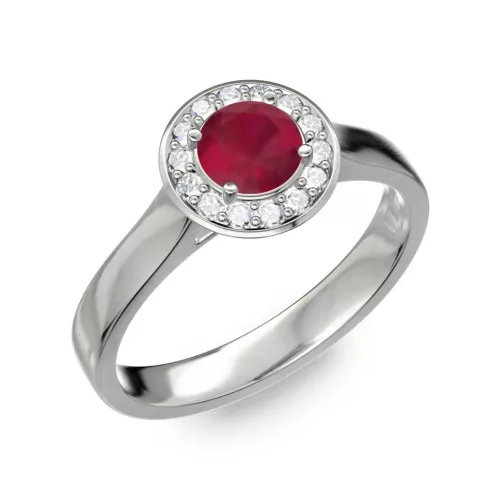 Ékszerpalota eljegyzési gyűrű 0.5ct rubinnal BRK299 fehér arany