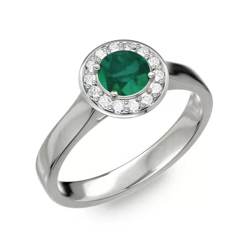 Ékszerpalota eljegyzési gyűrű 0.5ct smaragddal BRK299 fehér arany