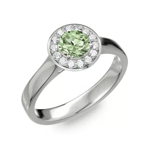 Ékszerpalota eljegyzési gyűrű 0.5ct zöld gyémánttal BRK299 fehér arany