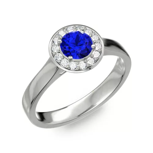 Ékszerpalota eljegyzési gyűrű 0.5ct kék zafírral BRK299 platina
