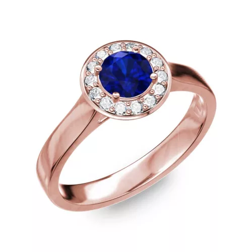 Ékszerpalota eljegyzési gyűrű 0.5ct kék diffusion zafírral BRK299 rozé arany