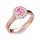 Ékszerpalota eljegyzési gyűrű 0.5ct pink zafírral BRK299 rozé arany