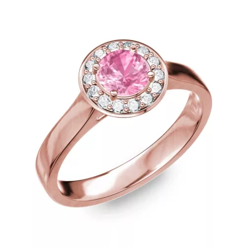 Ékszerpalota eljegyzési gyűrű 0.5ct pink zafírral BRK299 rozé arany